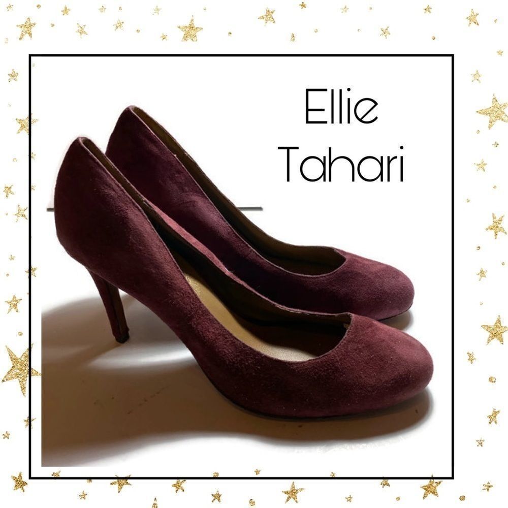 Elie Tahari Burgundy Suede Leather Heels 37
